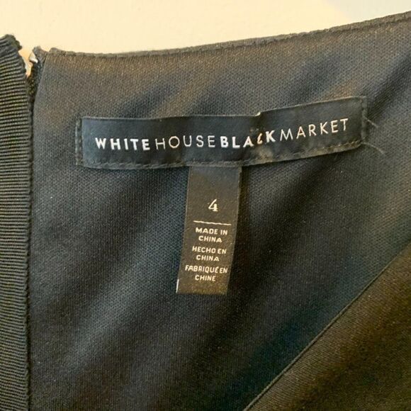 WHBM Flare Arm Classic Black Dress - Picture 3 of 5